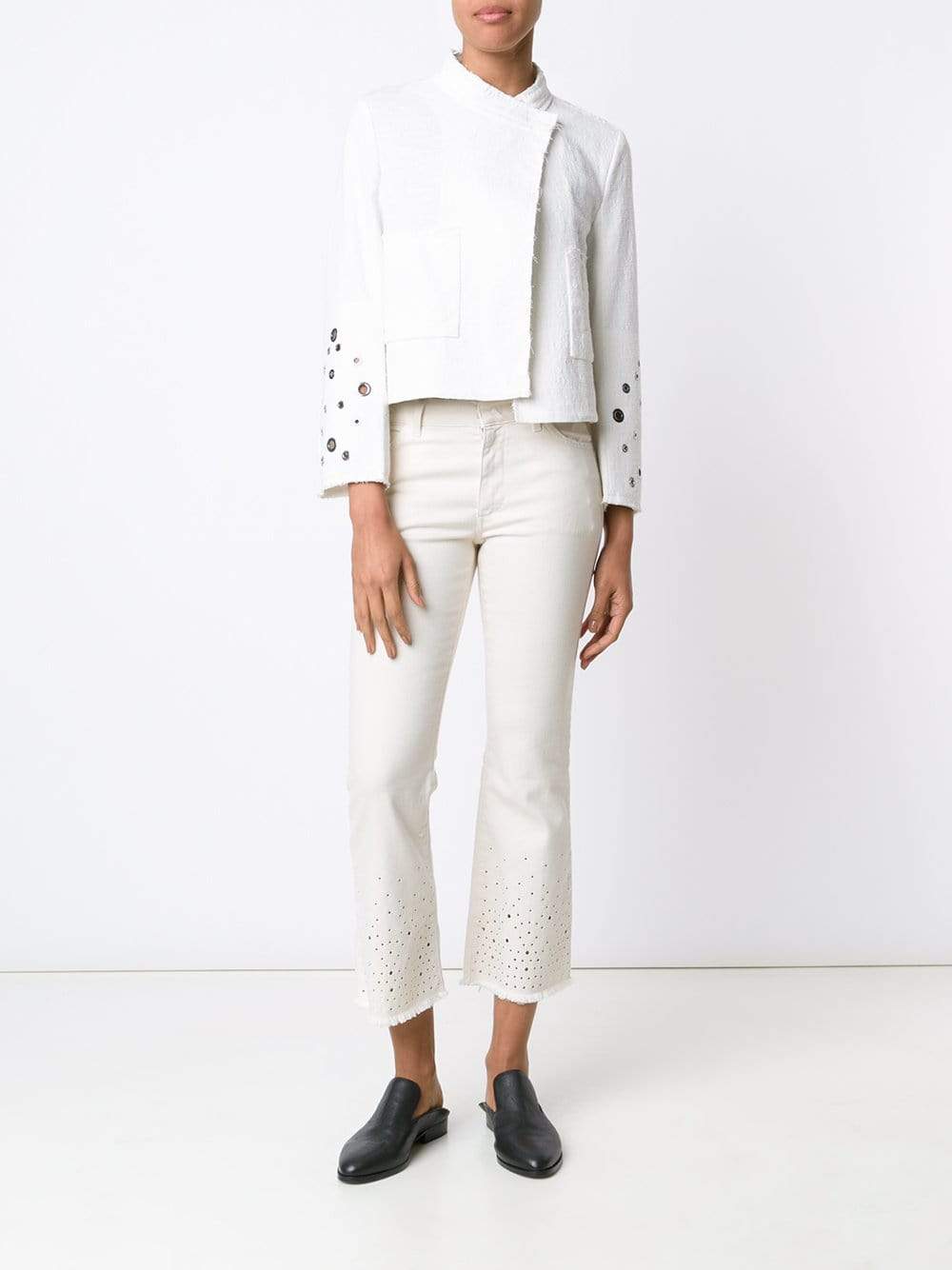 DOROTHEE SCHUMACHER-Cropped Flare Embroidered Jean-