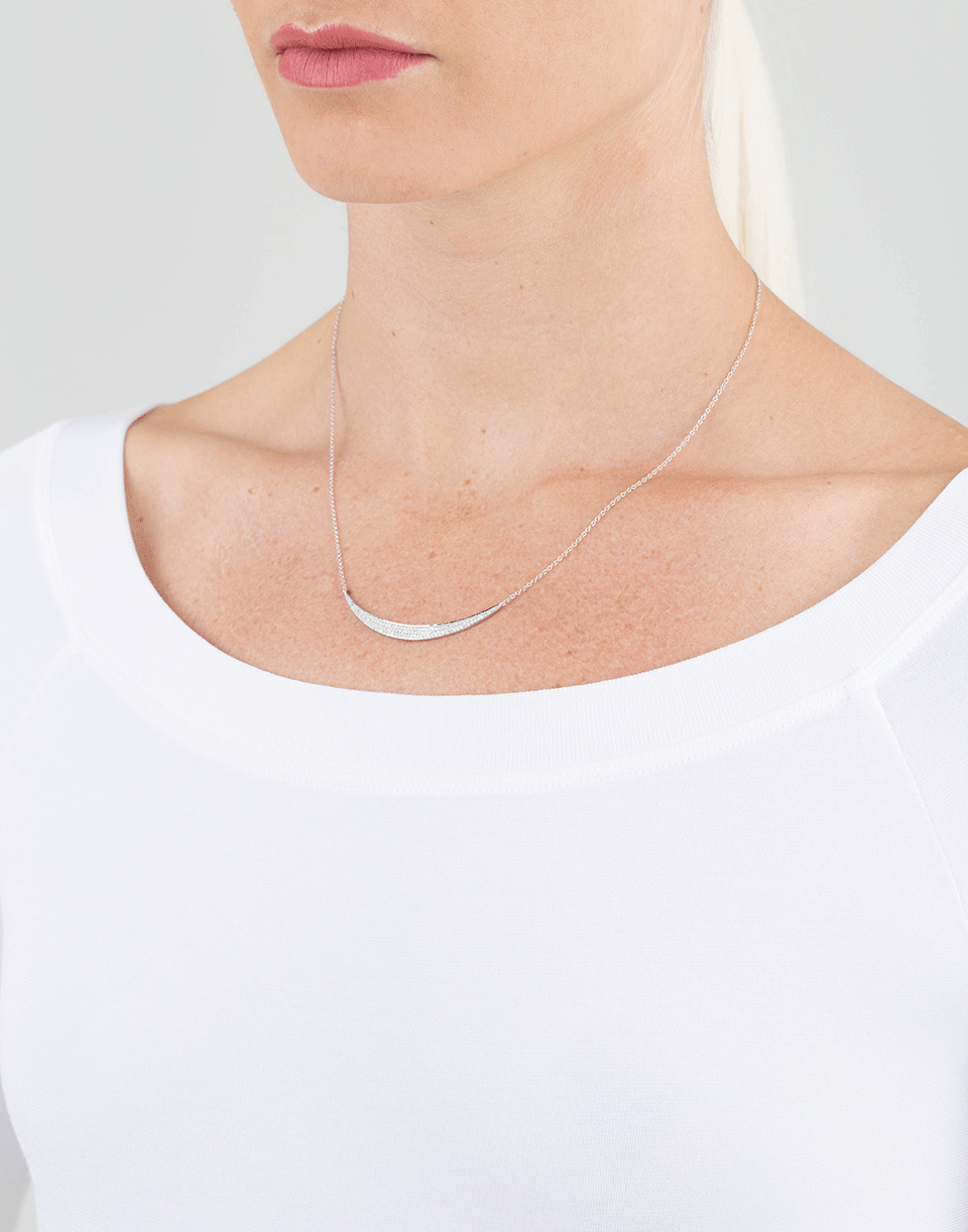 EF COLLECTION-Diamond Jumbo Crescent Necklace-WHITE GOLD