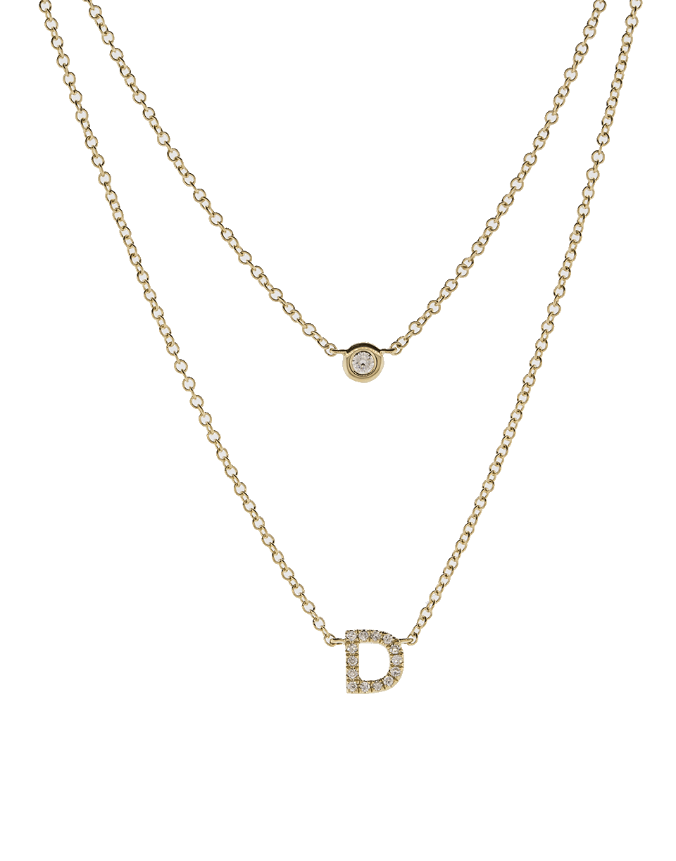 EF COLLECTION-Diamond Initial D Choker Necklace-YELLOW GOLD