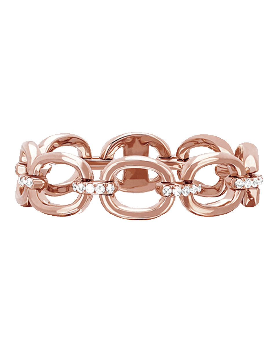EF COLLECTION-Partial Diamond Chain Link Ring-ROSE GOLD