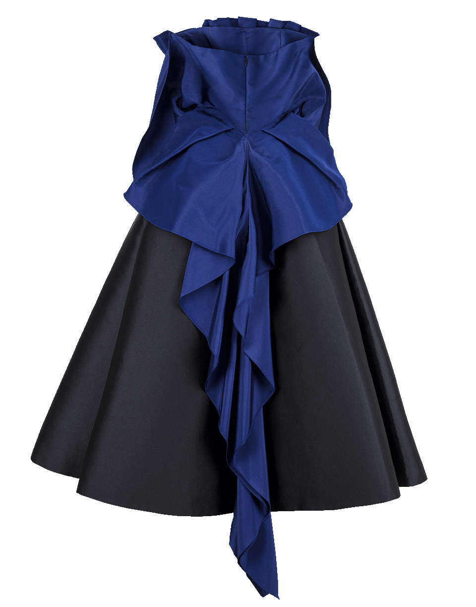 ELIZABETH KENNEDY-Strapless Short Gown-BLU/BLK