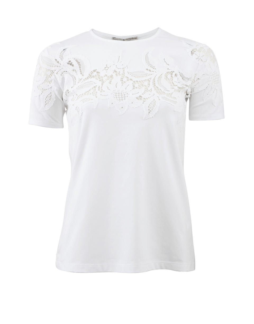 ERMANNO SCERVINO-Lace Inset T-Shirt-
