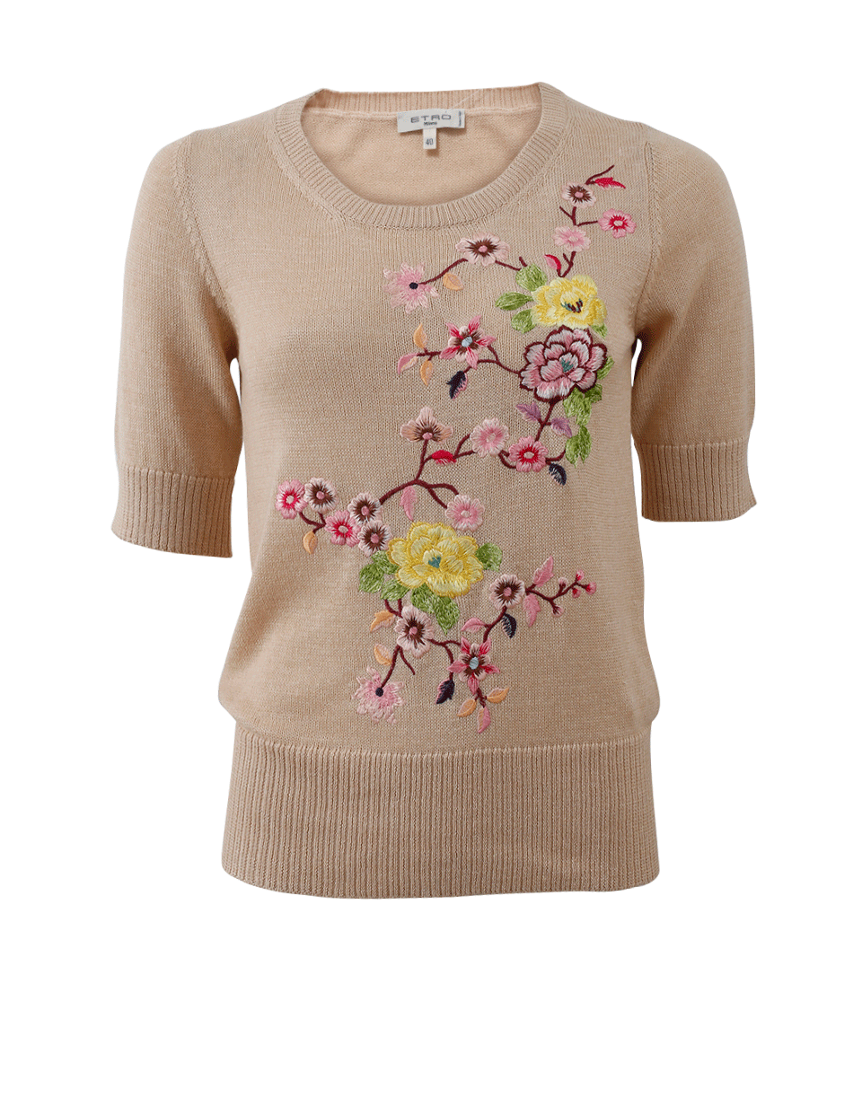 ETRO-Floral Embroidered Knit Pullover-