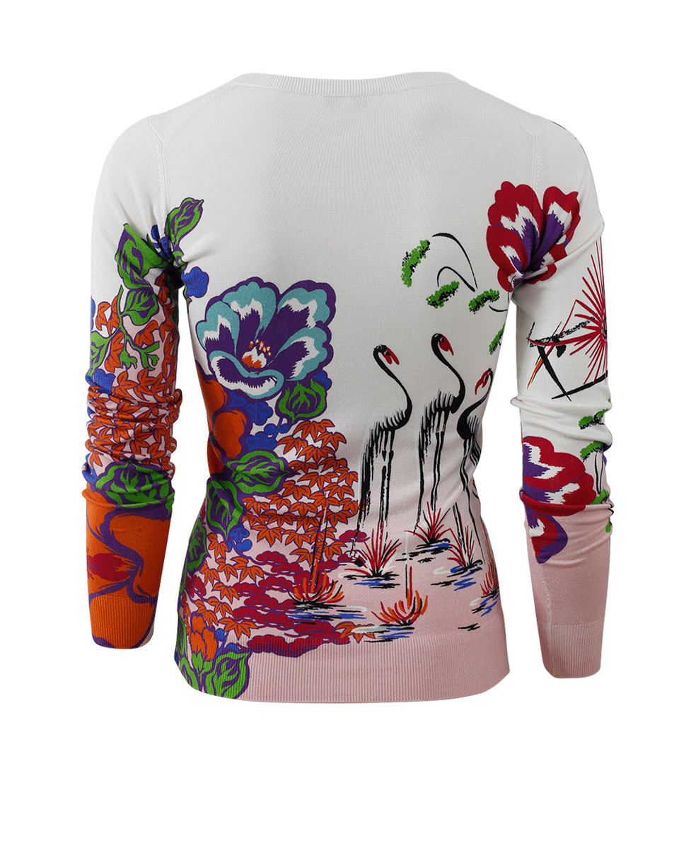 ETRO-Floral Print Knit Pullover-
