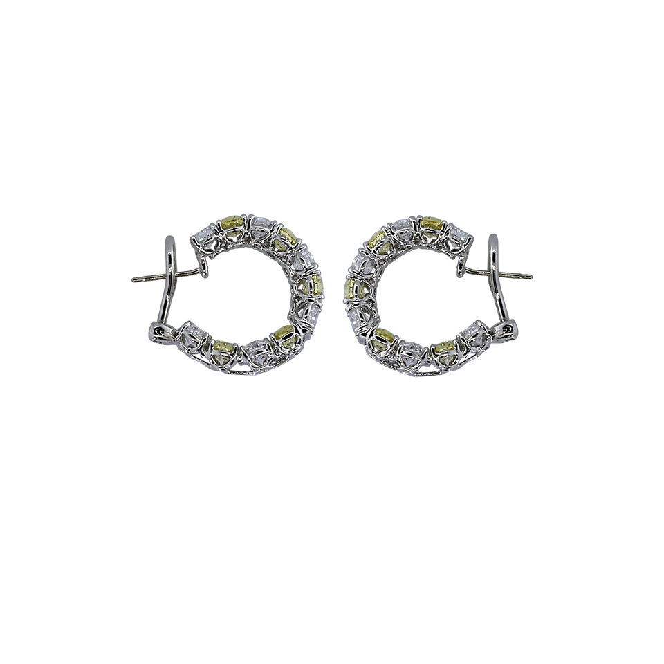 FANTASIA by DESERIO-Oval Hoop Stone Earrings-CANRY/CZ