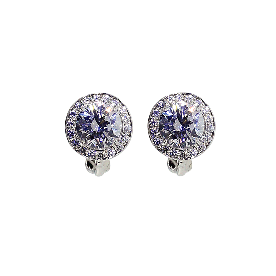 FANTASIA by DESERIO-Pave Set Round Stud Earrings-CZ