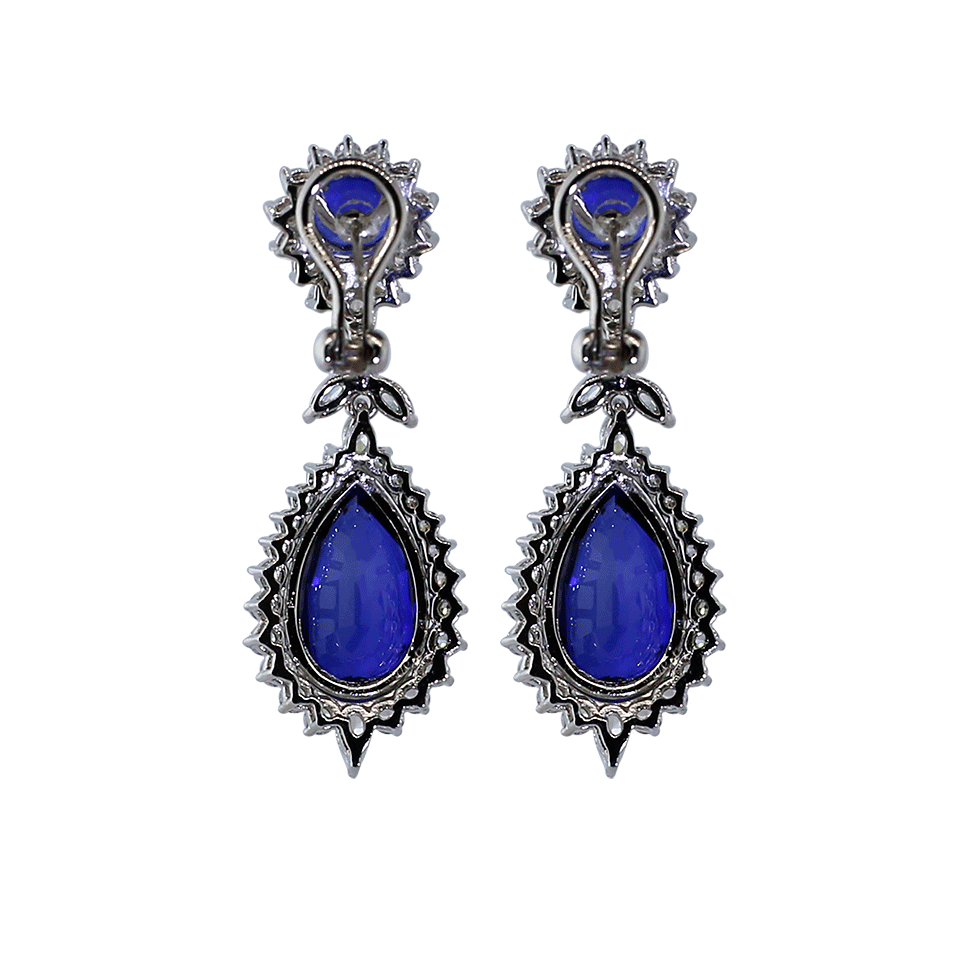 FANTASIA by DESERIO-Round And Pear Drop Marquis Earrings-SAPP/CZ