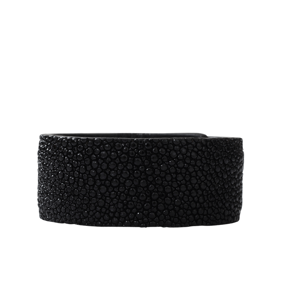 FEDERICA RETTORE-Black Stingray And Leather Bracelet-ROSE GOLD