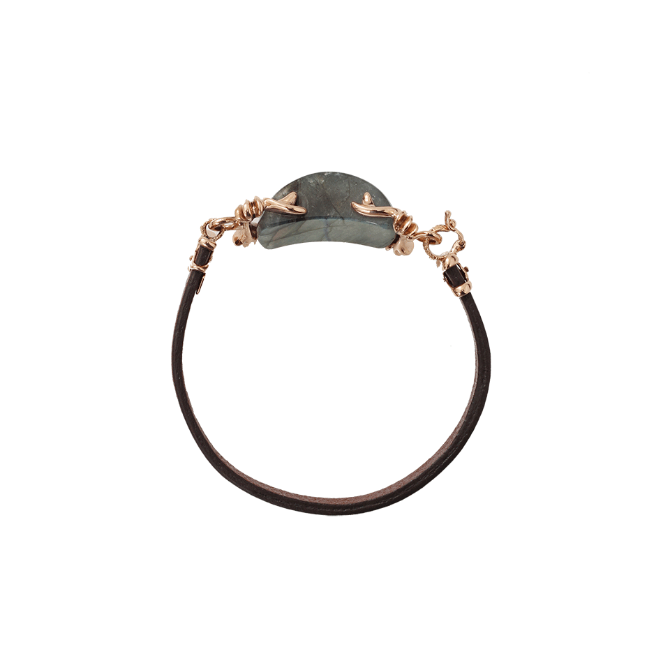 FEDERICA RETTORE-Labradorite Leather Wrap Bracelet-ROSE GOLD
