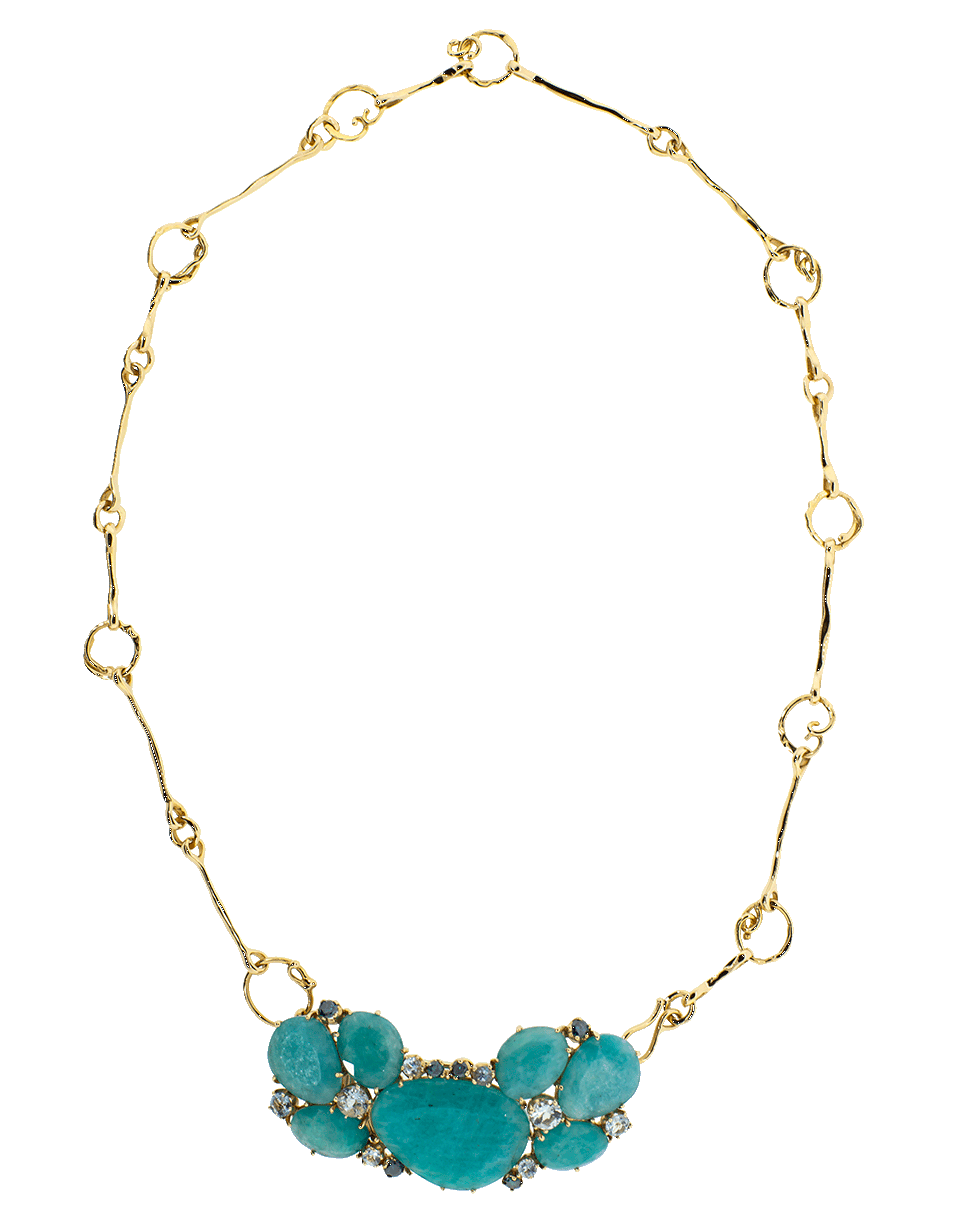 FEDERICA RETTORE-Amazonite Necklace With Aquamarines-ROSE GOLD