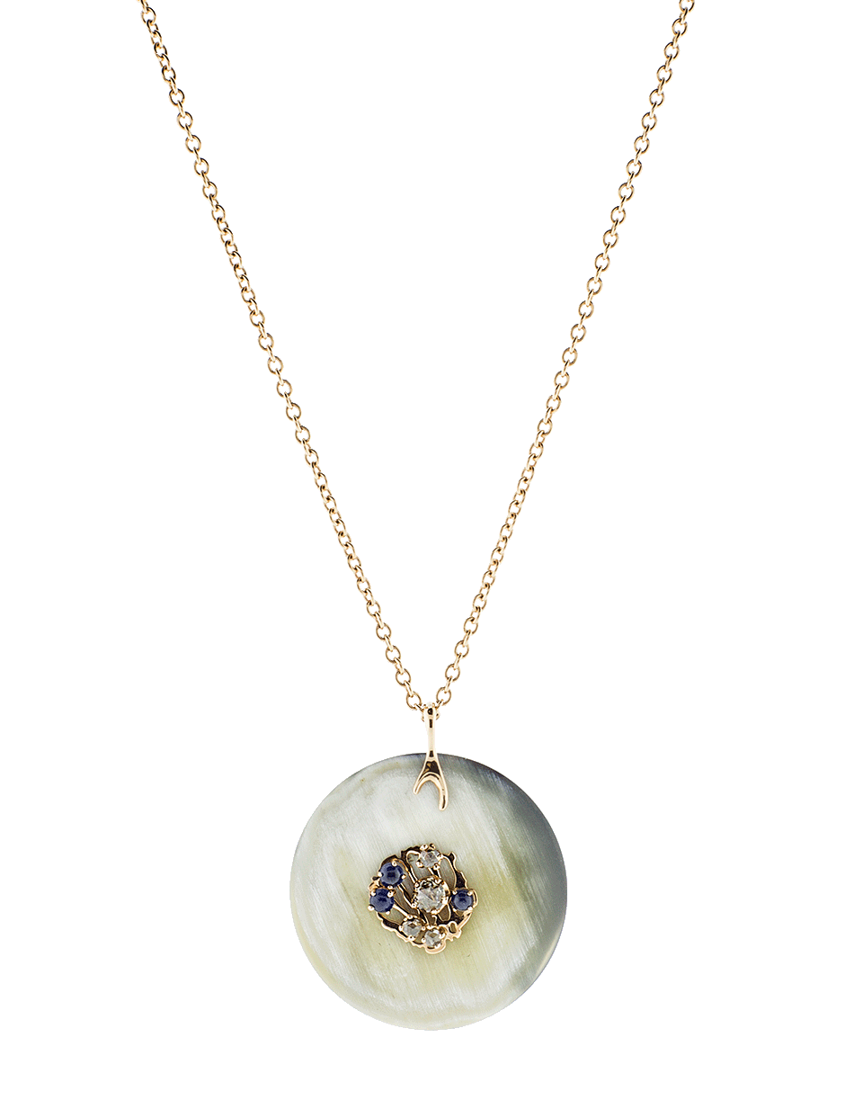 FEDERICA RETTORE-Blonde Zebu Horn Pendant Necklace-ROSE GOLD