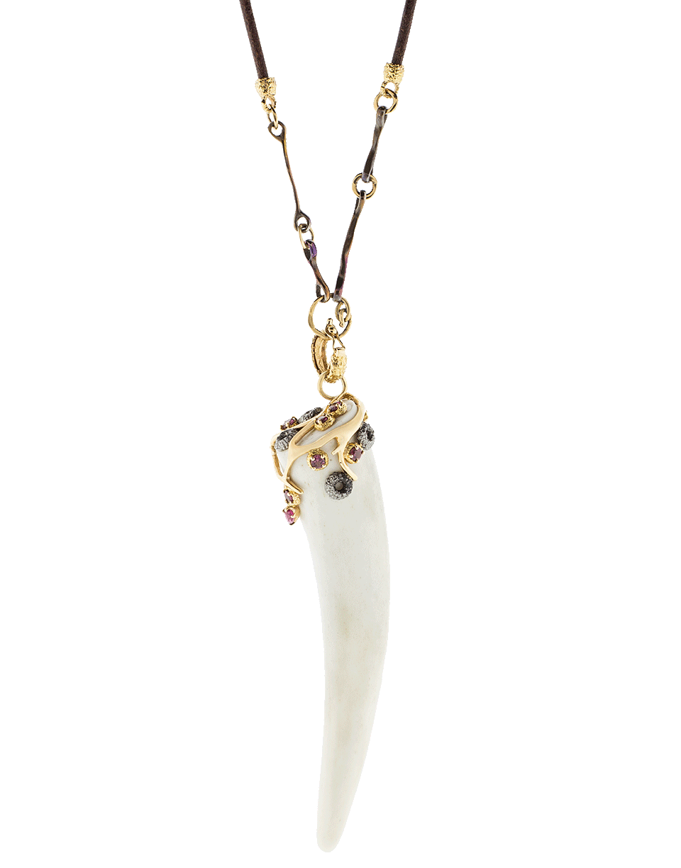 FEDERICA RETTORE-Horn Pendant Necklace-ROSE GOLD