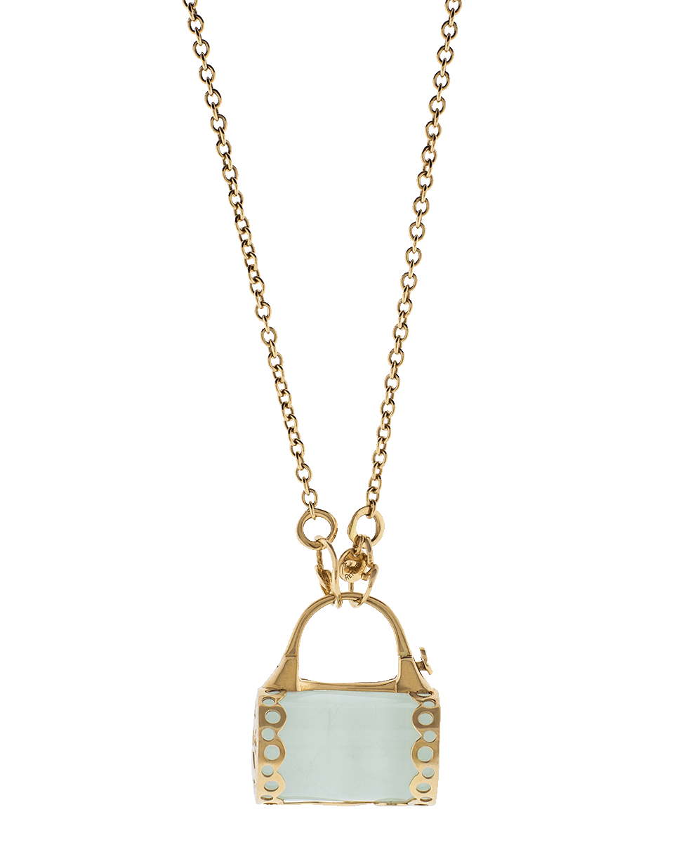 FEDERICA RETTORE-Lucchetto Aquamarine Pendant Necklace-ROSE GOLD