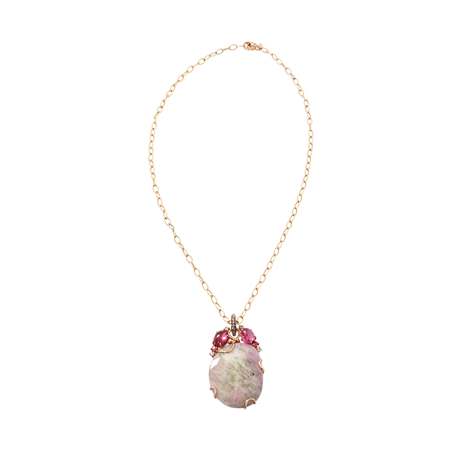 FEDERICA RETTORE-Pesco Pink Sapphire Necklace-ROSE GOLD