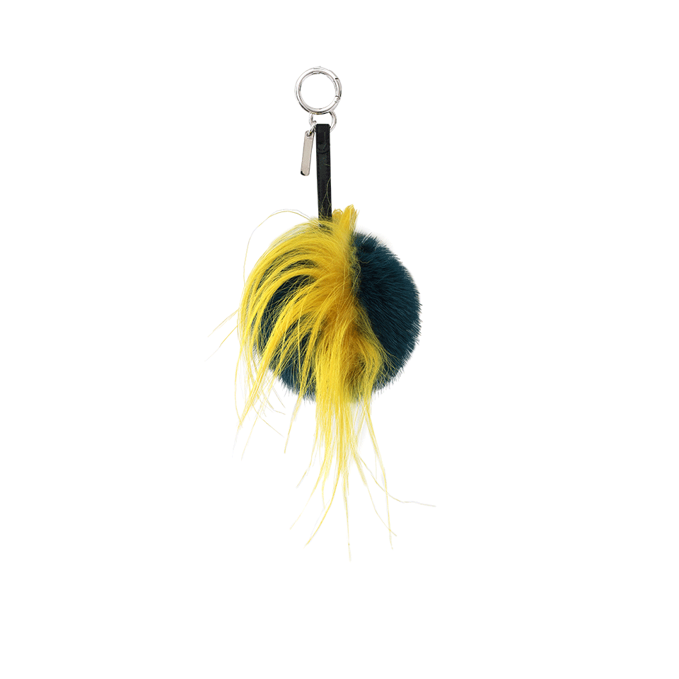 FENDI-Jungle Bag Bug Fur Charm-BLACK