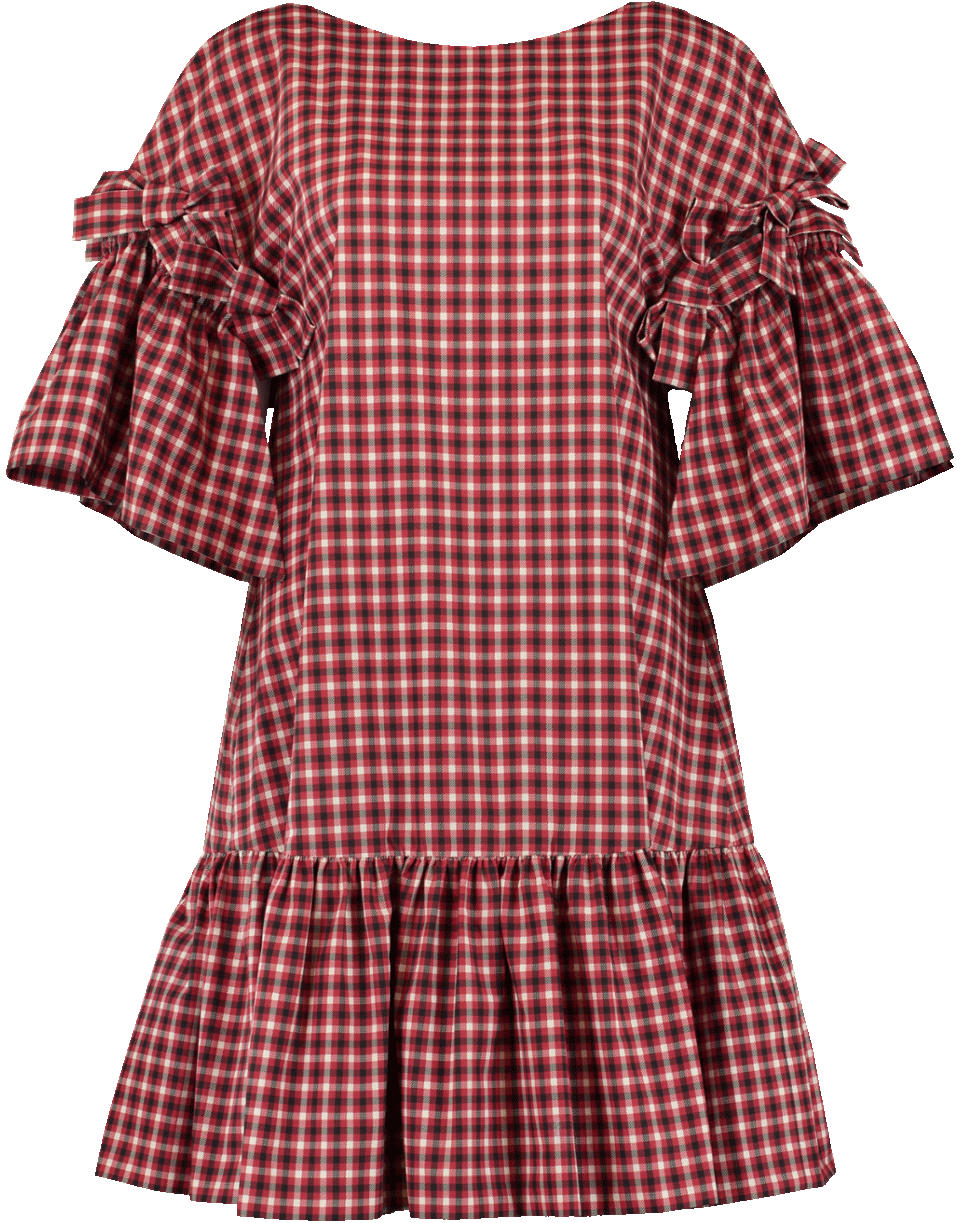 FENDI-Gingham Trapeze Dress-JELLY