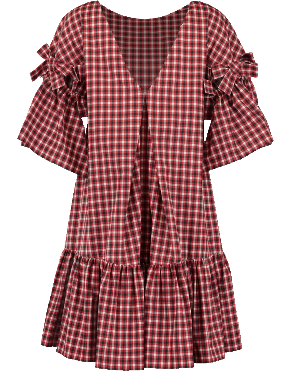 FENDI-Gingham Trapeze Dress-JELLY