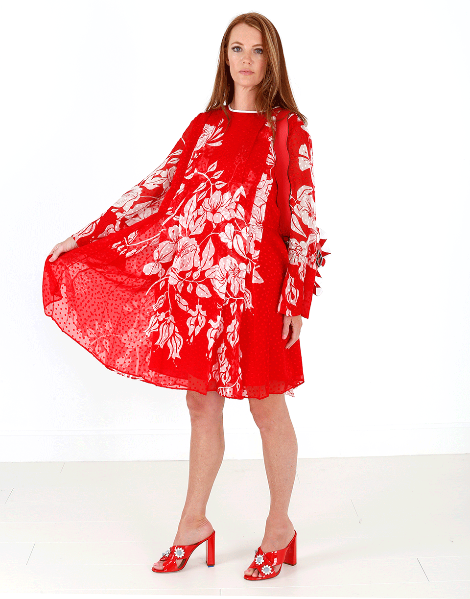 FENDI-Mod Blooming Voile Dress-POPPYWHT