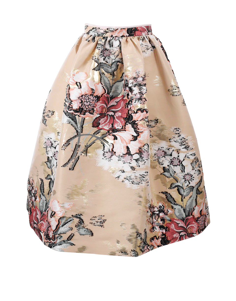 FENDI-Floral Print Full Skirt-