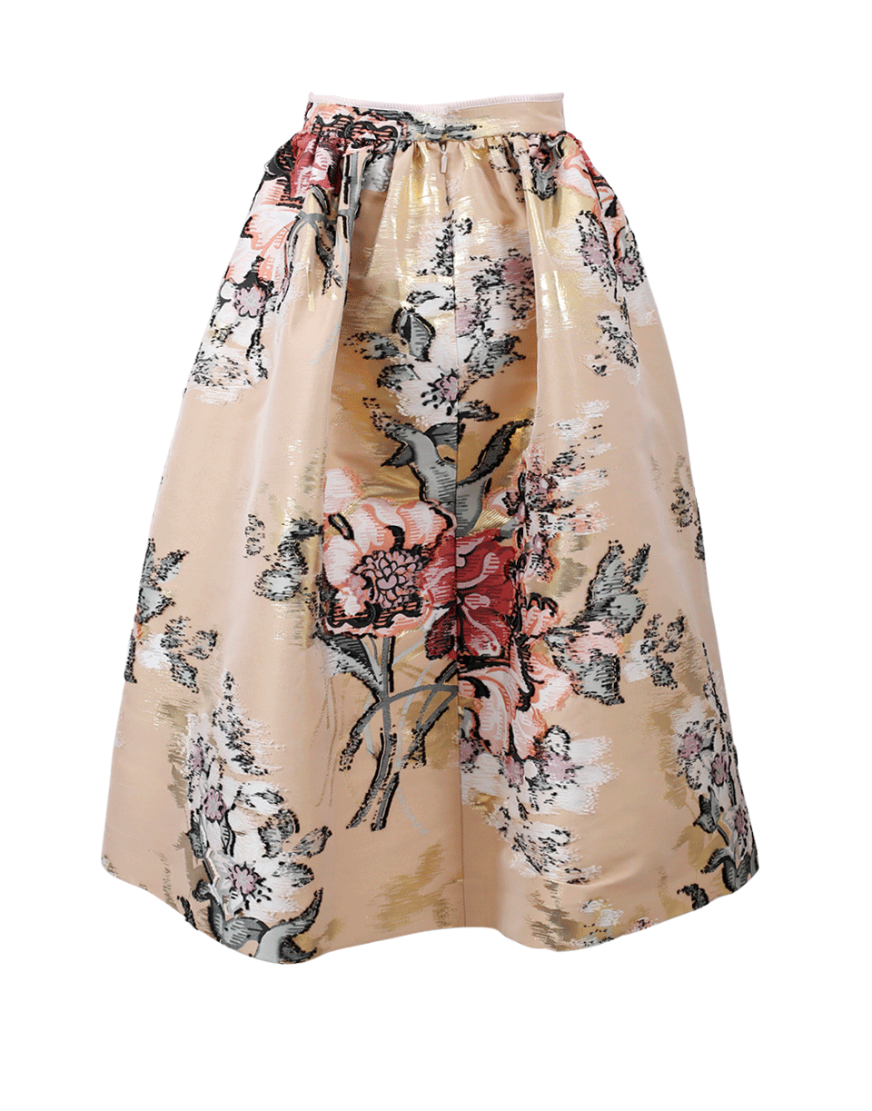 FENDI-Floral Print Full Skirt-