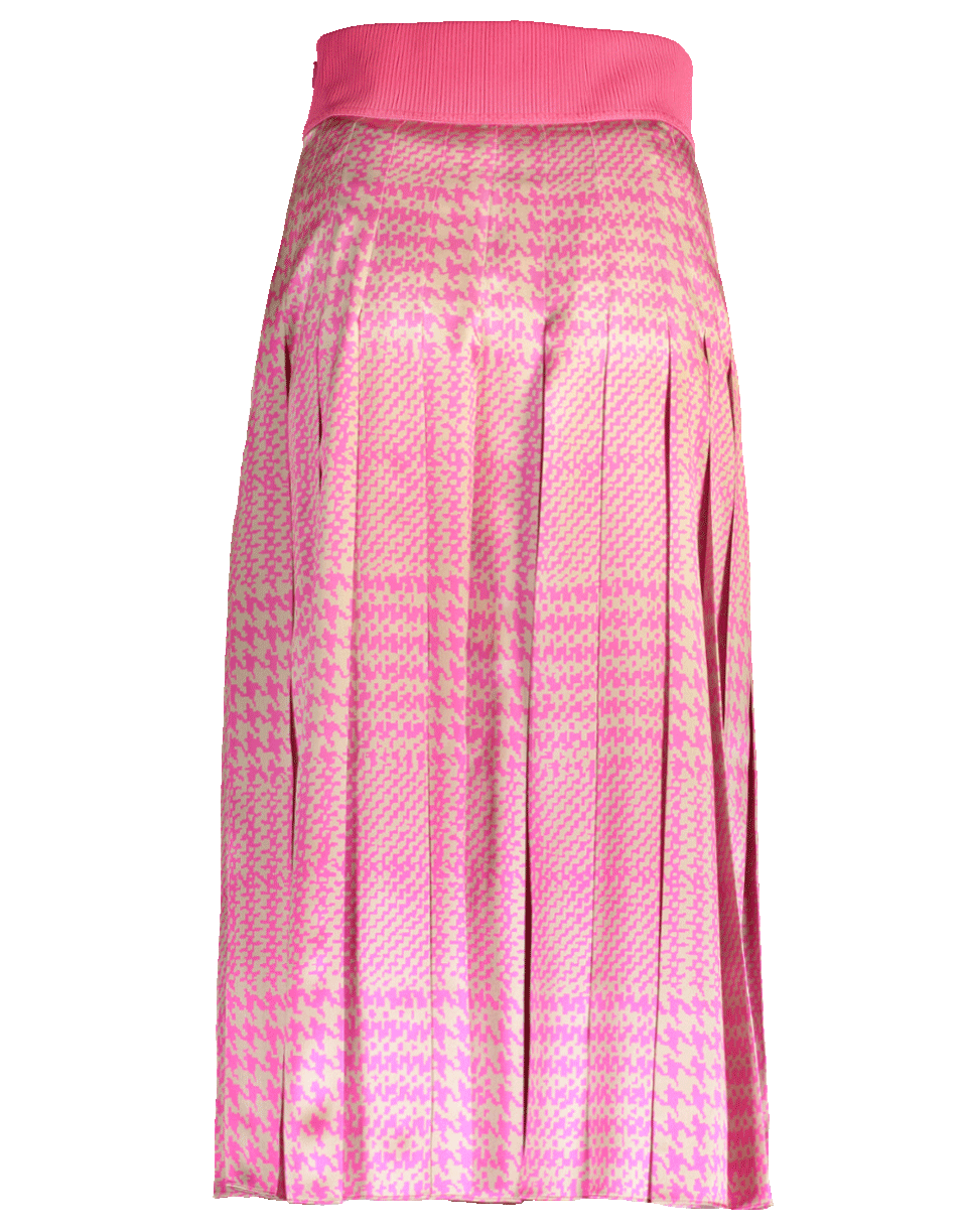 FENDI-Prince Wales Pleated Satin Skirt-
