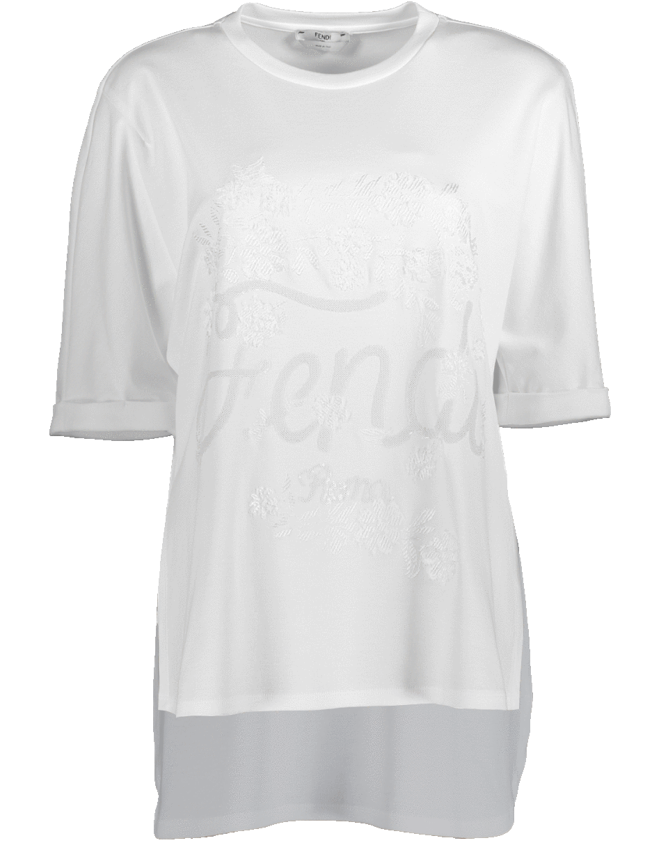 FENDI-Hilo Sequin Embroidered Tee-