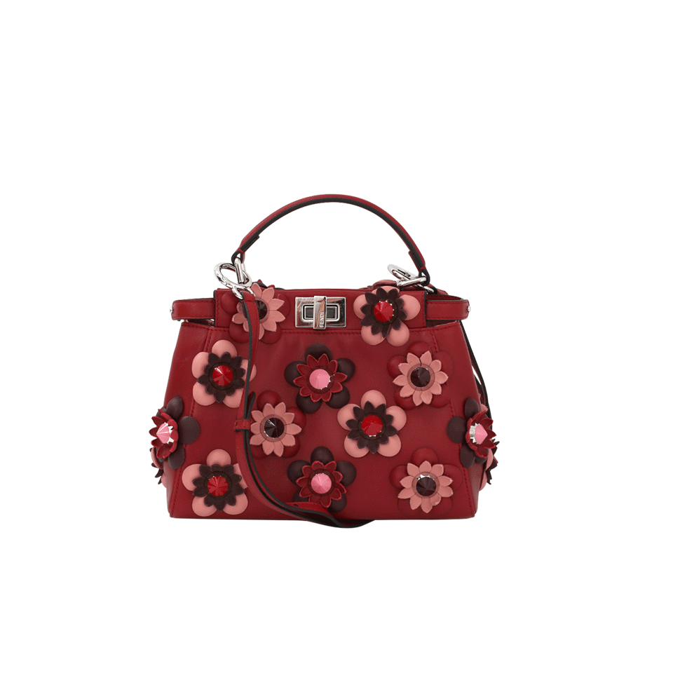 FENDI-Floral Peekaboo Mini-RUBY