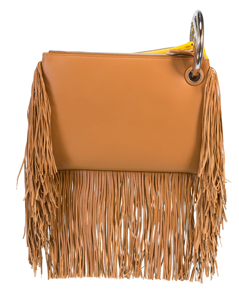 FENDI-Triplette Fringe Handbag-CAMEL
