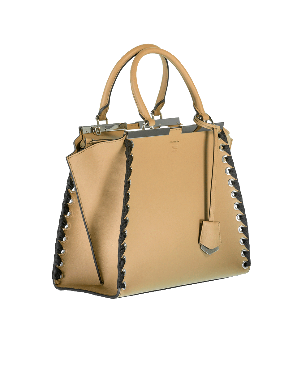 FENDI-3Jours Whipstitch Shopper Bag-TAN/BLK