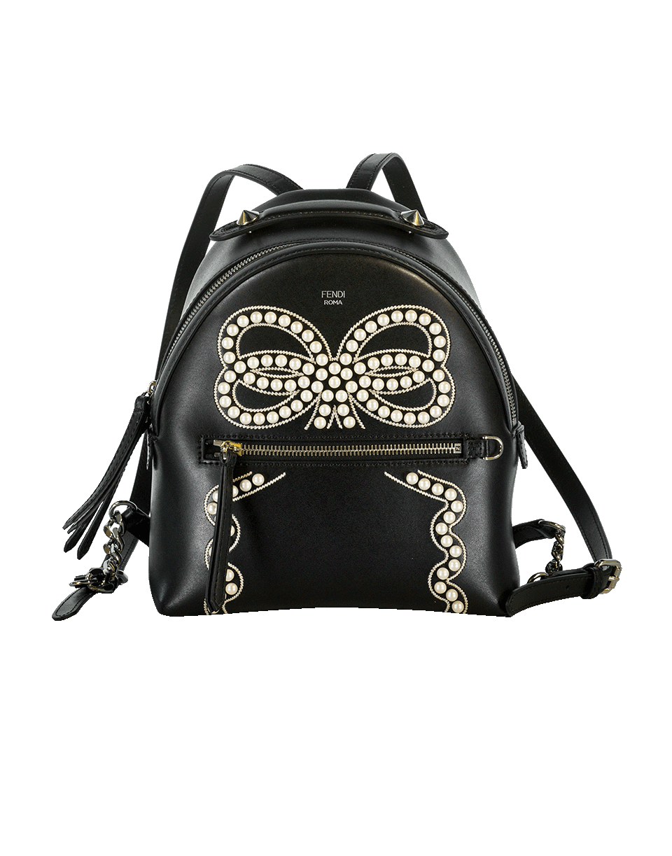 FENDI-Pearl Bow Backpack-BLACK