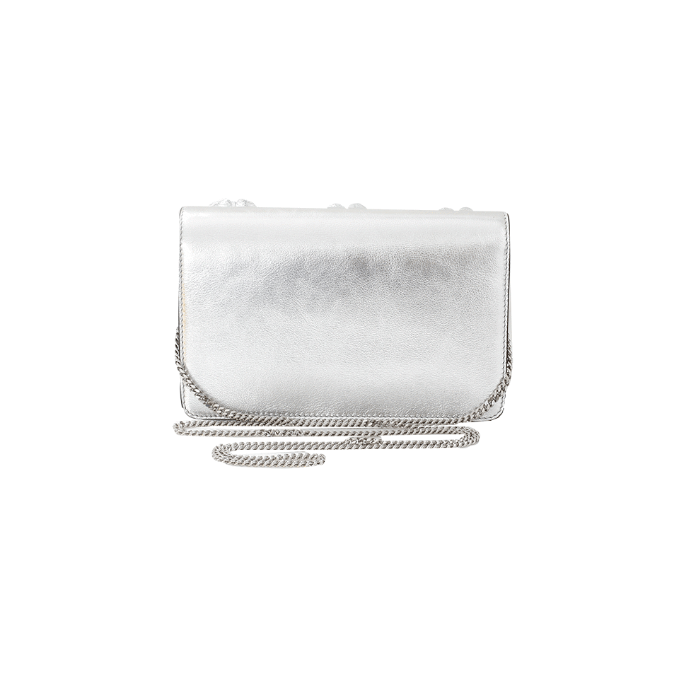 FENDI-Metallic Chain Wallet-SILVER
