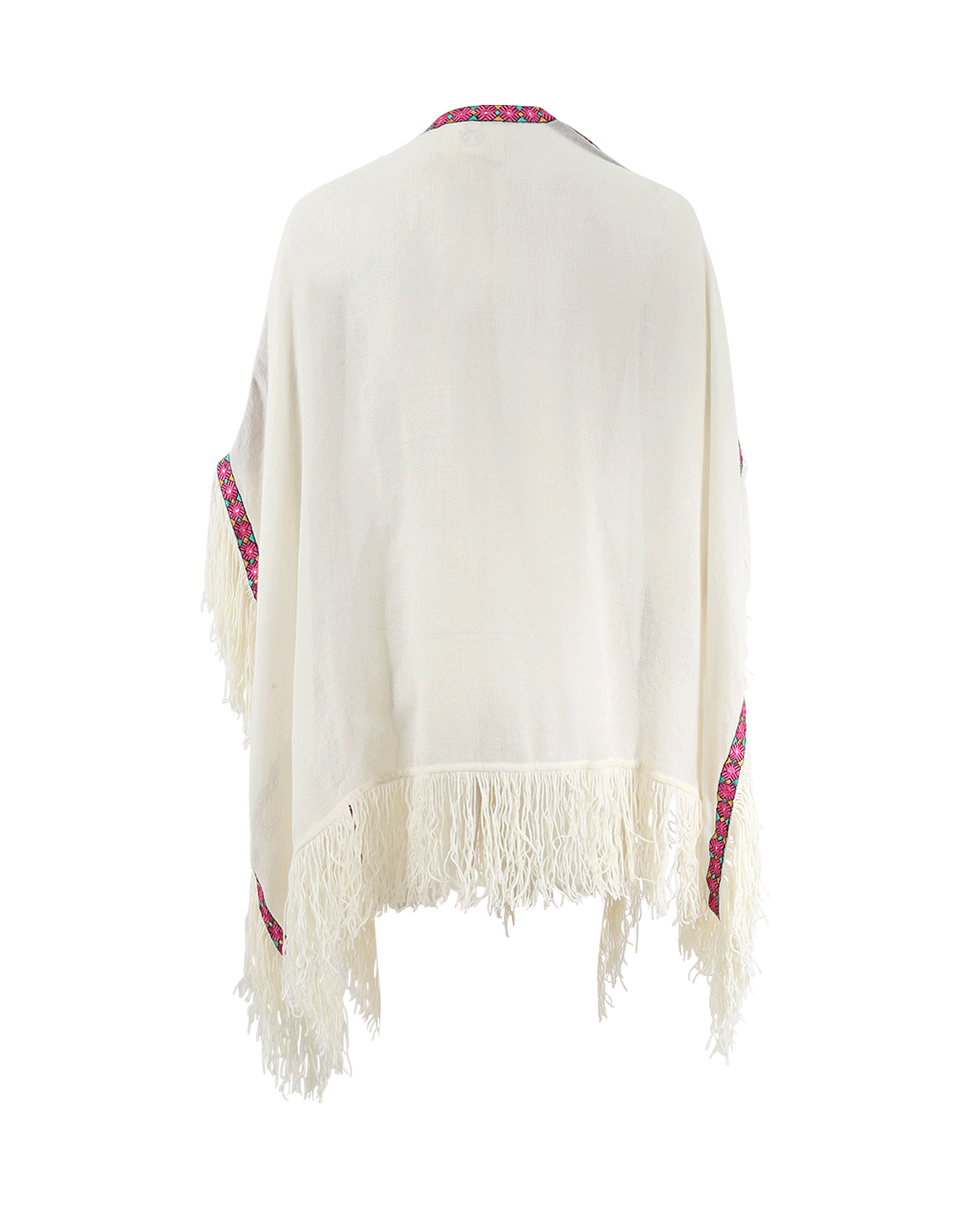 FIGUE-Iris Embroidered Shawl-IVRY/PNK