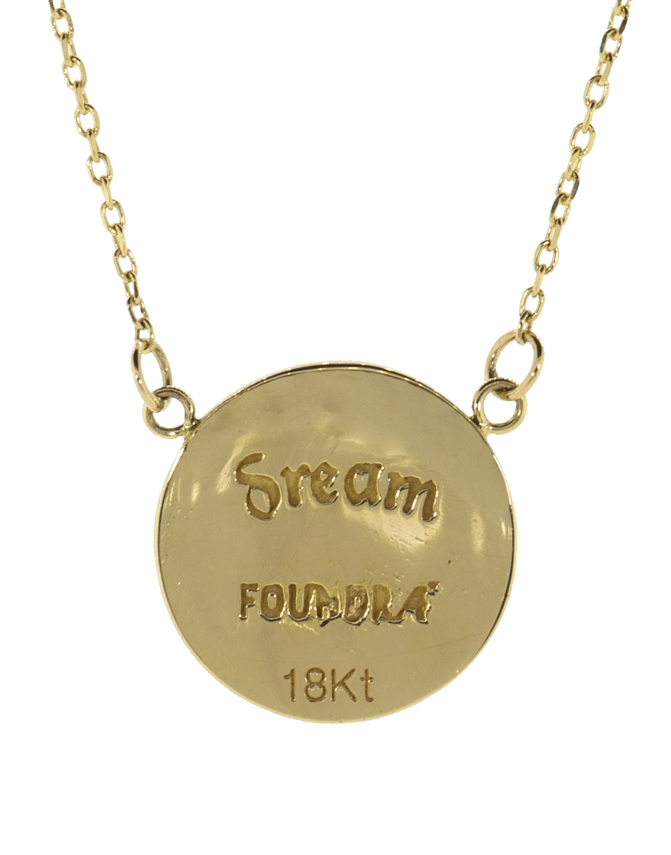 FOUNDRAE-Dream Black Enamel Champleve Necklace-YELLOW GOLD