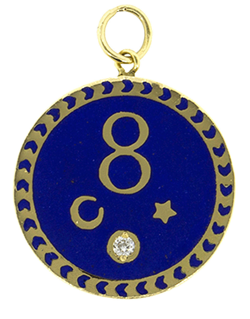 FOUNDRAE-Karma Blue Medallion Pendant-YELLOW GOLD