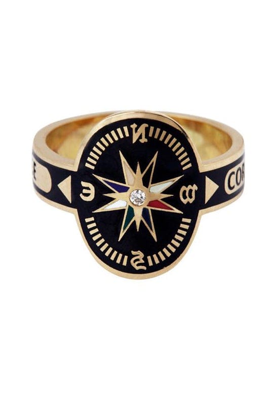 Foundrae Internal Compass Cream Cigar Band Ring