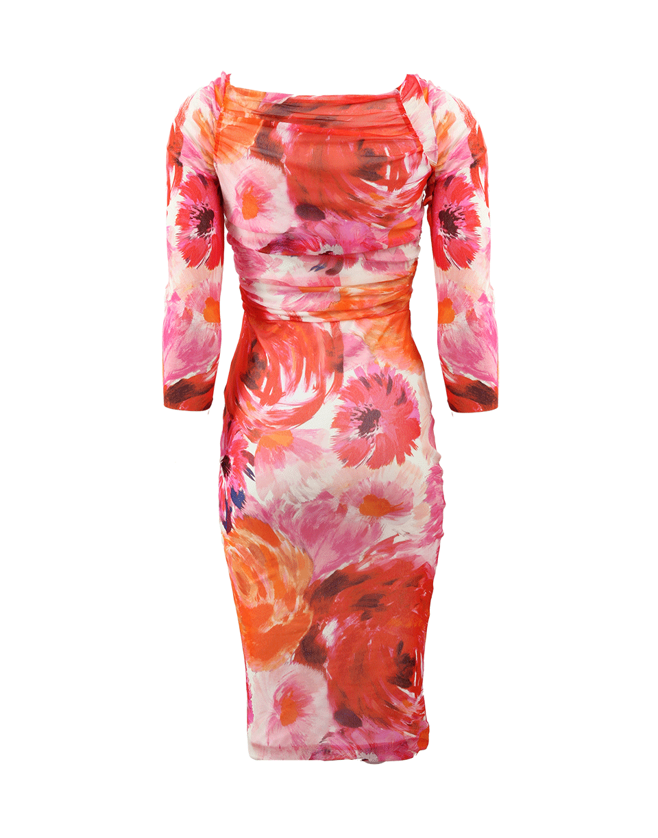 FUZZI-Drape Floral Print Dress-