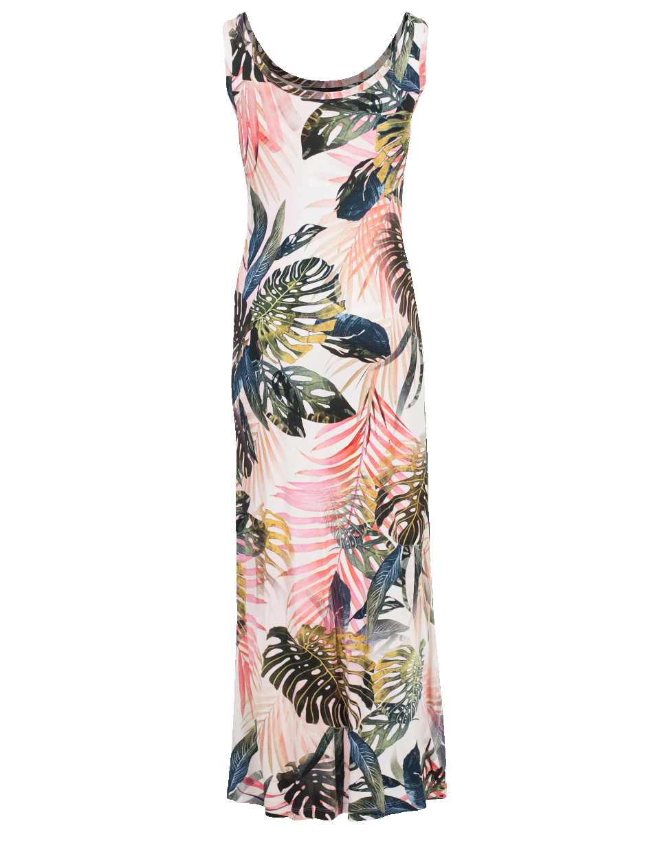 FUZZI-Palm Print Fitted Dress-
