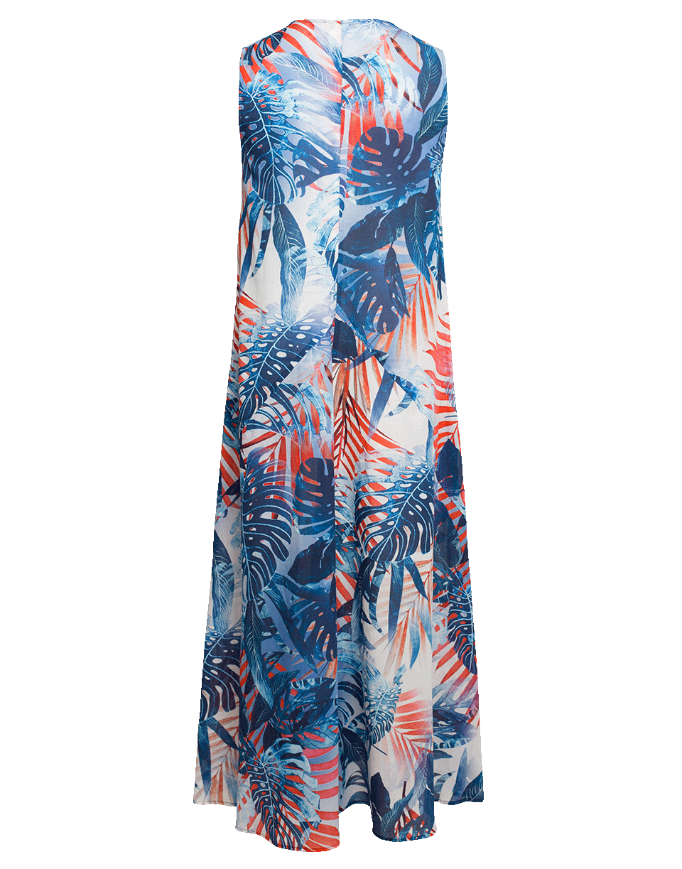 FUZZI-Palm Print Midi Dress-