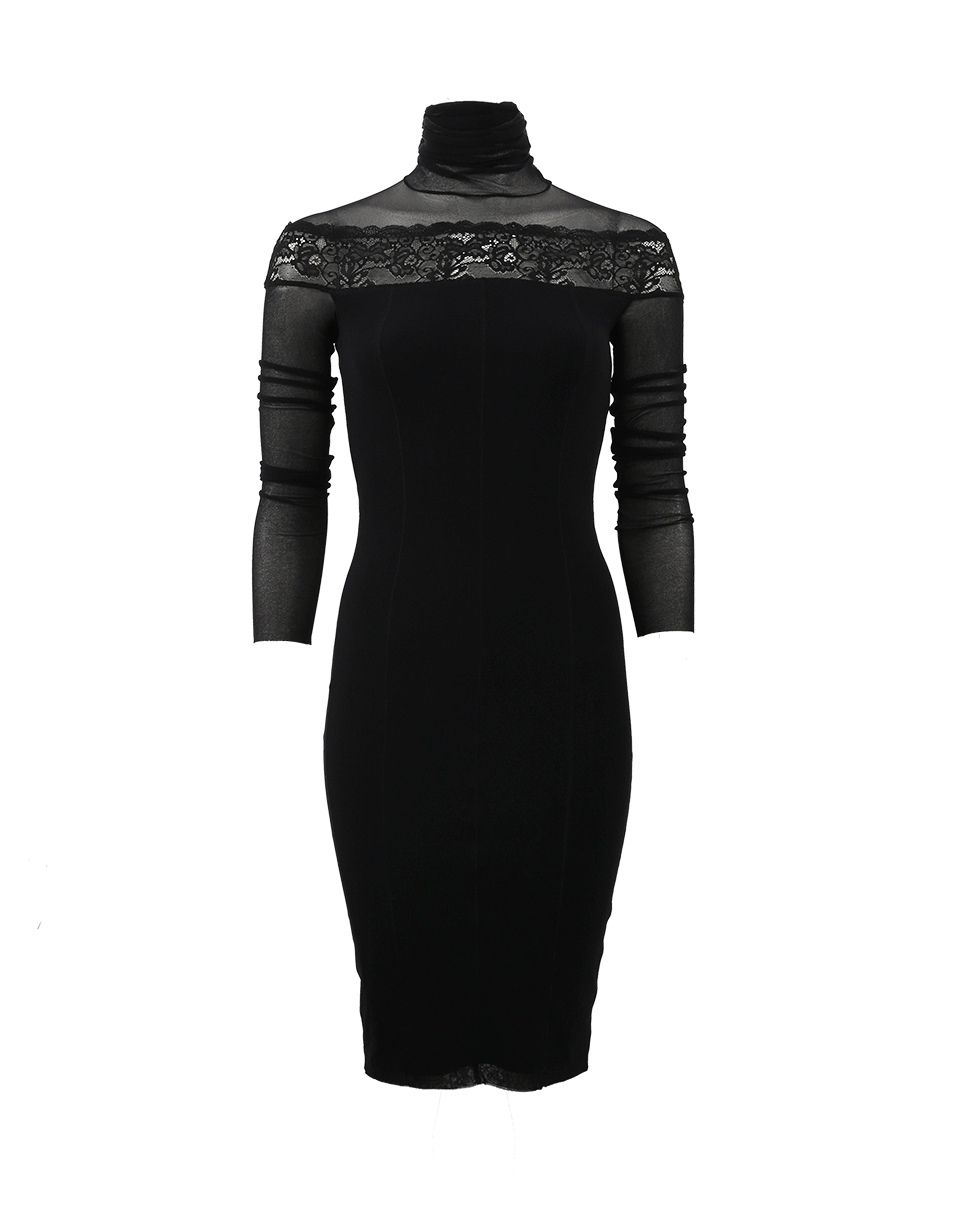 FUZZI-Lace Turtleneck Dress-