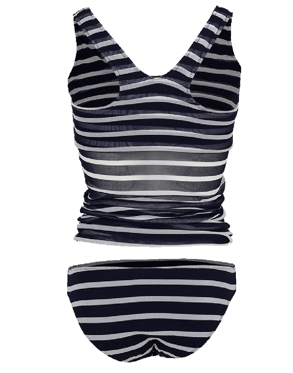 FUZZI-Striped Tankini Swimsuit-