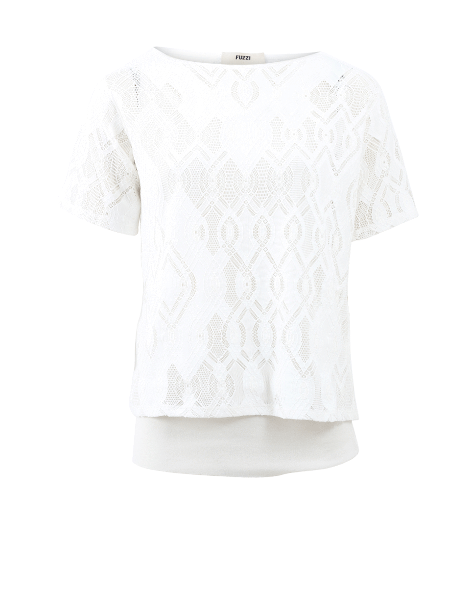 FUZZI-Lace And Tulle Top-