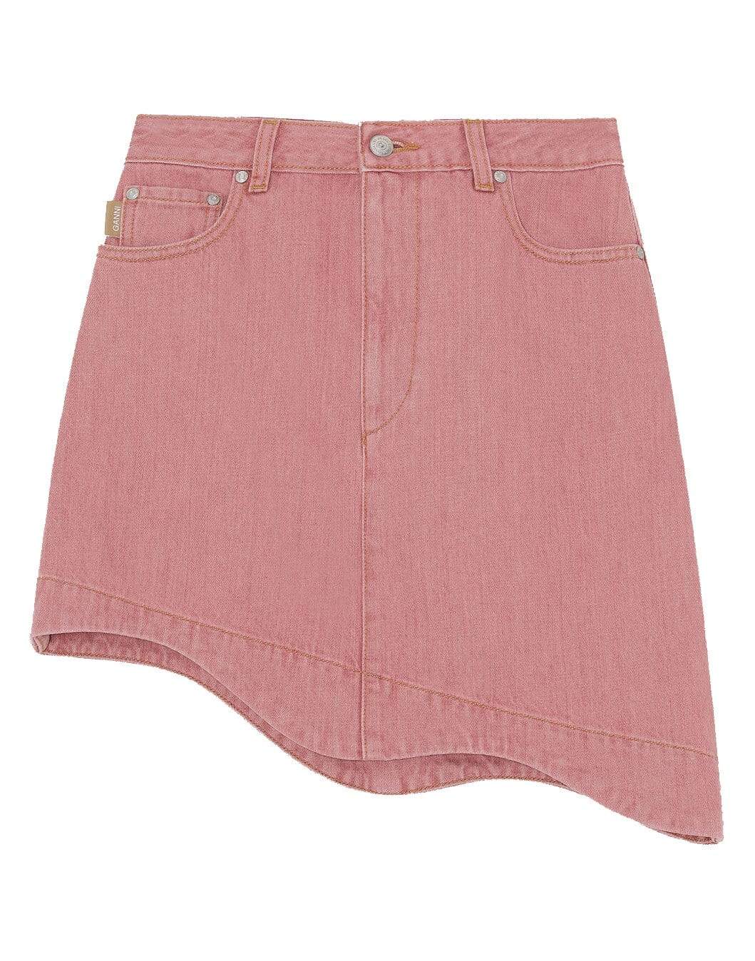 Pink Denim High-Waisted Asymmetrical Mini Skirt CLOTHINGSKIRTMINI GANNI   