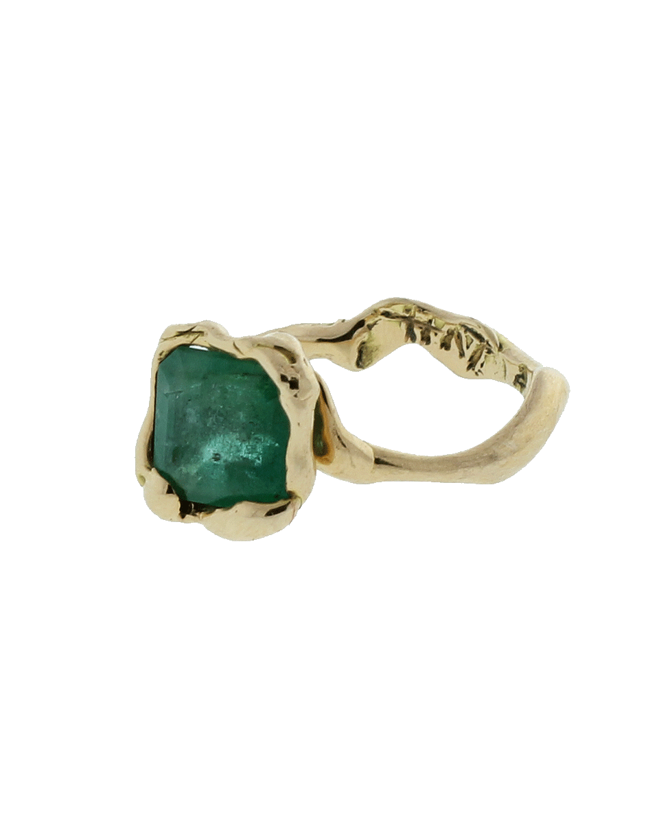GEMFIELDS X MUSE-Castone Ring With Emerald-ROSE GOLD