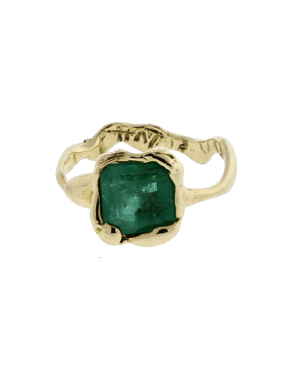 GEMFIELDS X MUSE-Castone Ring With Emerald-ROSE GOLD