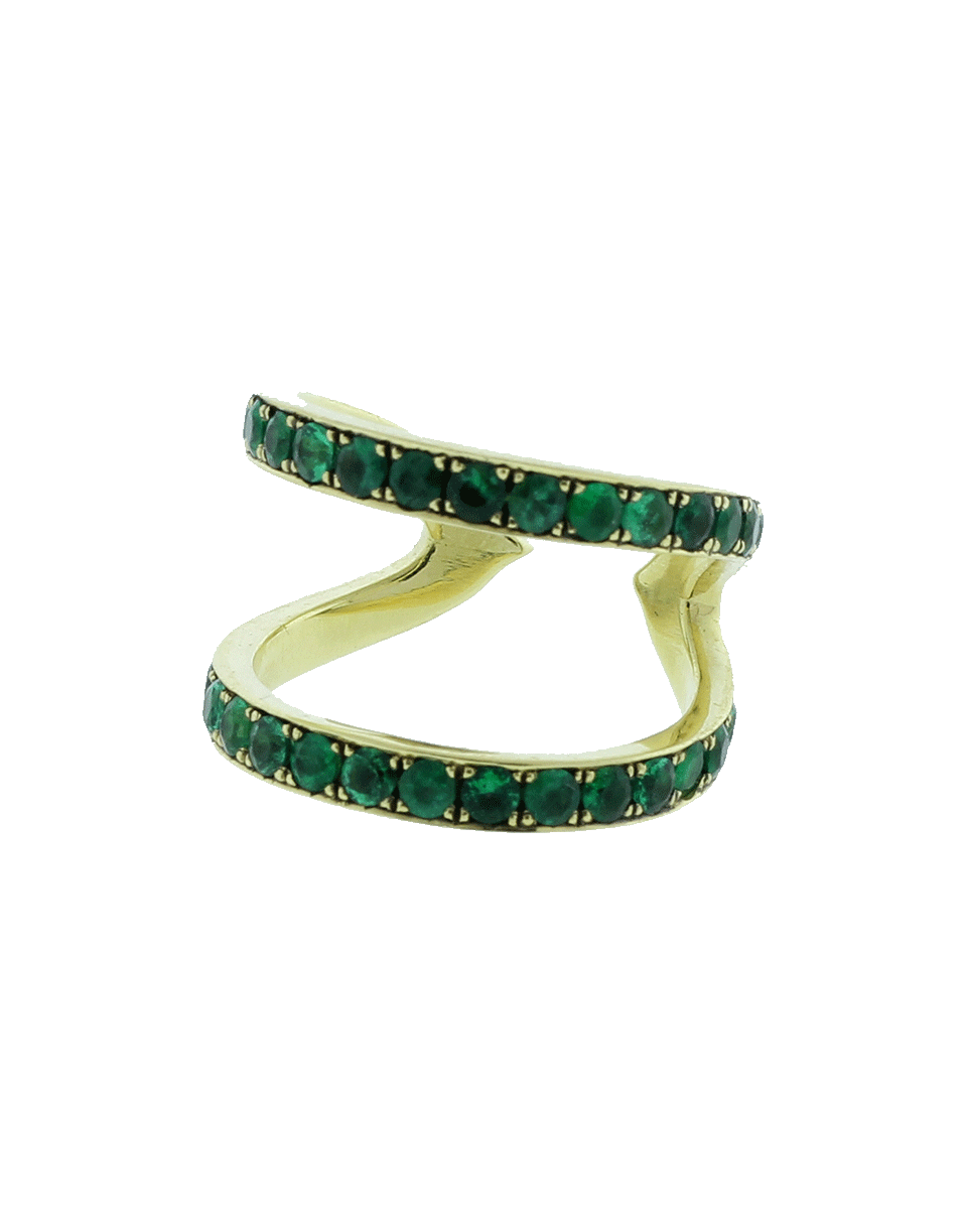 GEMFIELDS X MUSE-Wonder Woman Ring With Emeralds-YELLOW GOLD