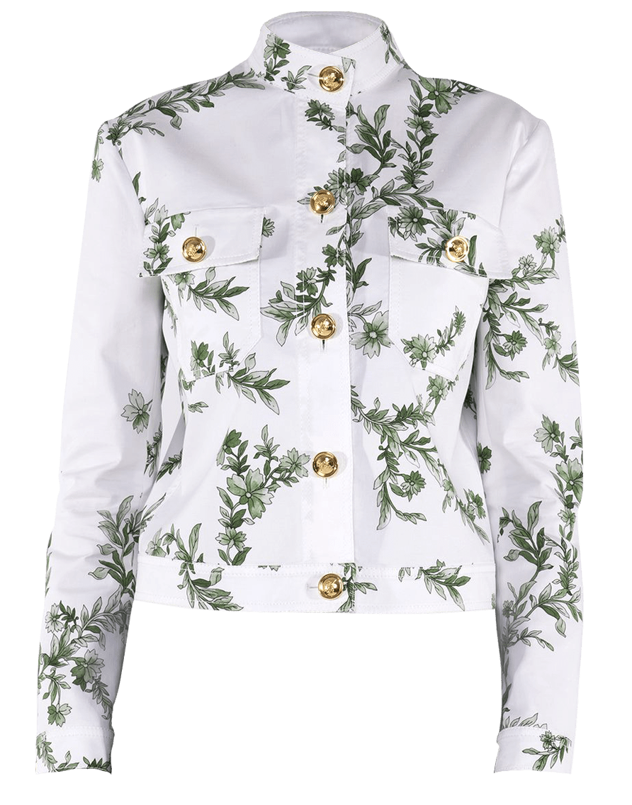 GIAMBATTISTA VALLI-Long Sleeve Gabardine Jardins Print Jacket-