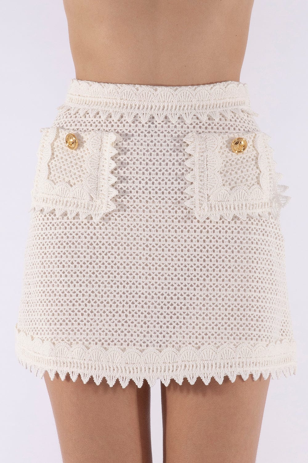 Crochet Mini Skirt CLOTHINGSKIRTMINI GIAMBATTISTA VALLI   