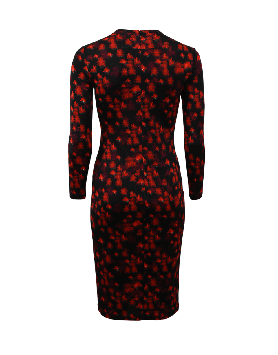 GIVENCHY-Red Floral Print Dress-