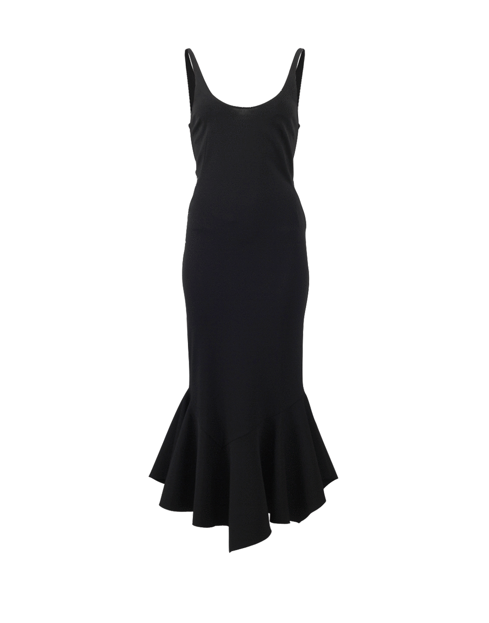 GIVENCHY-Ruffle Hem Midi Dress-