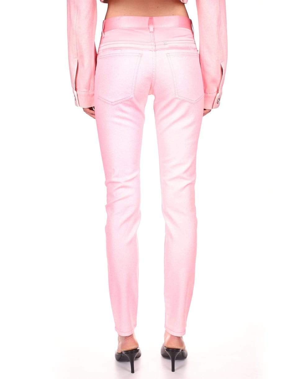 GIVENCHY-Candy Pink Stretch Glitter Denim Pant-